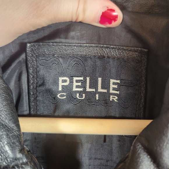 Pelle Cuir Black Leather Bomber Jacket Mens XL Buckles Vintage minor flaws - Picture 8 of 15